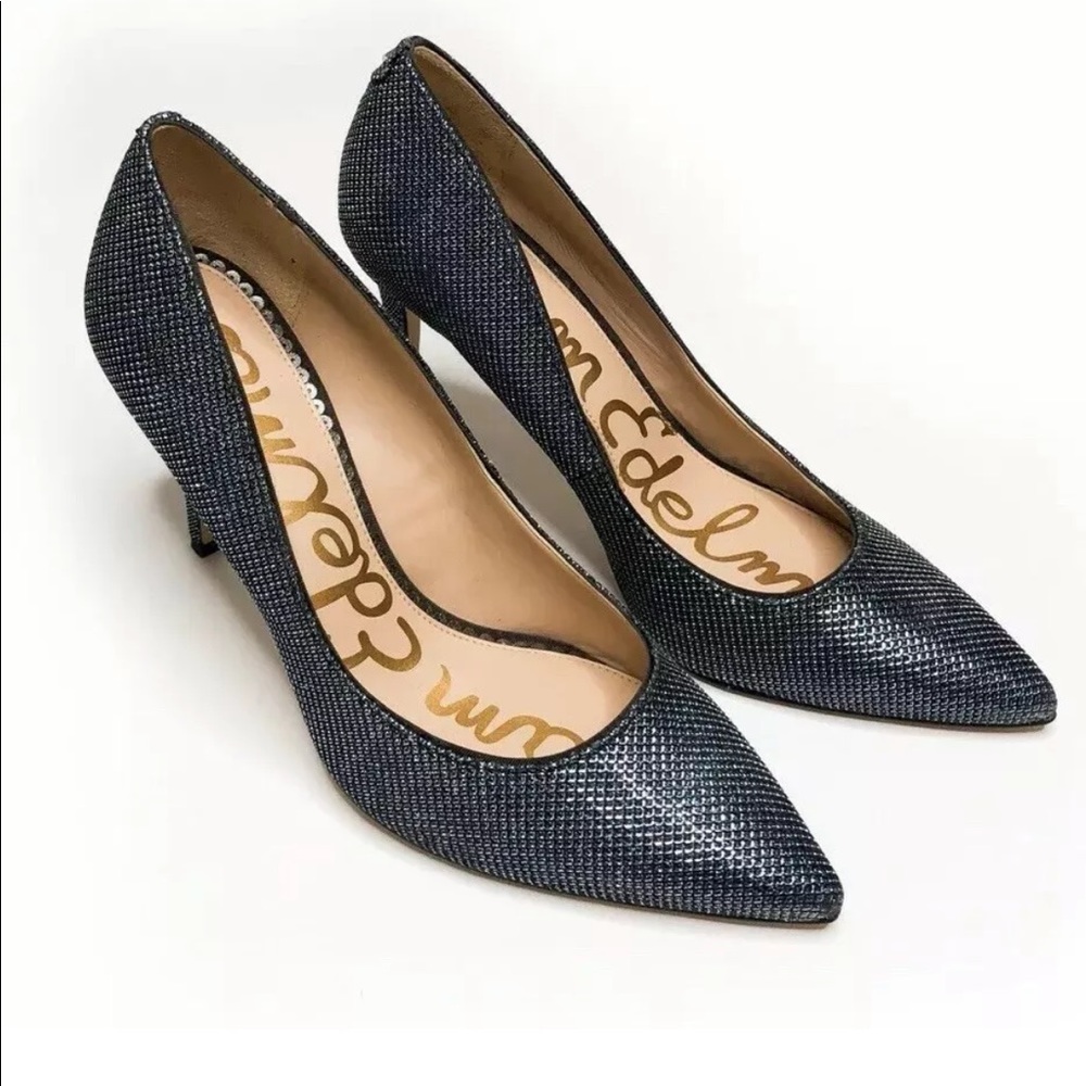 Sam Edelman Hazel Pumps 8 New No Box Blk/Slv mesh